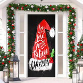 Aperturee - Joy Love Peace Believe Xmas Hat Christmas Door Cover